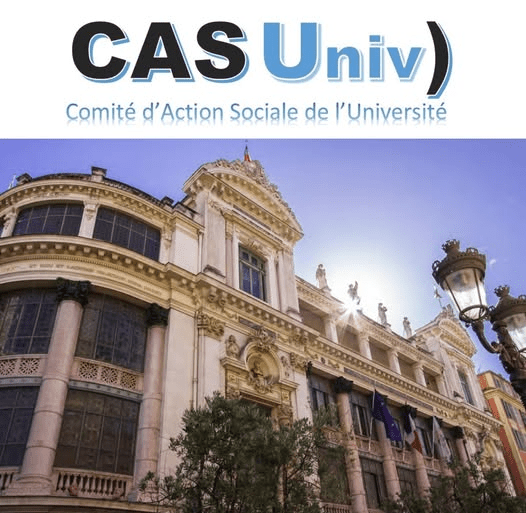 Peut être une image de texte qui dit ’CAS CASUniv Univ) Comité d' Action Sociale de l'Université ตออบ Sn LACN’