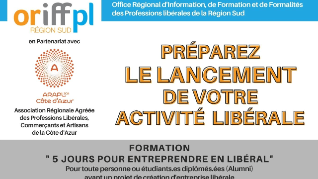 Office Régional d'Information, de Formation et de Formalités des Professions libérales  Région Sud - Formations d'Aide à l'Installation